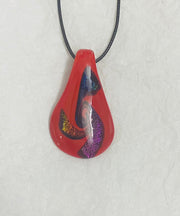 Retro Blue Hand Knitting Coloured Glaze Pendant Necklace