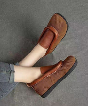 Retro Casual Versatile And Comfortable Cowhide Flat Shoes