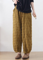 Retro Ginger Pockets High Waist Thick Cotton Lantern Pants Winter