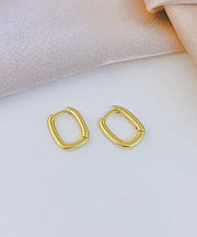 Retro Gold Sterling Sterling Silver U Shaped Circle Hoop Earrings