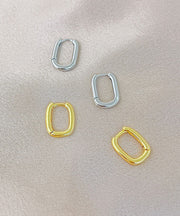 Retro Gold Sterling Sterling Silver U Shaped Circle Hoop Earrings