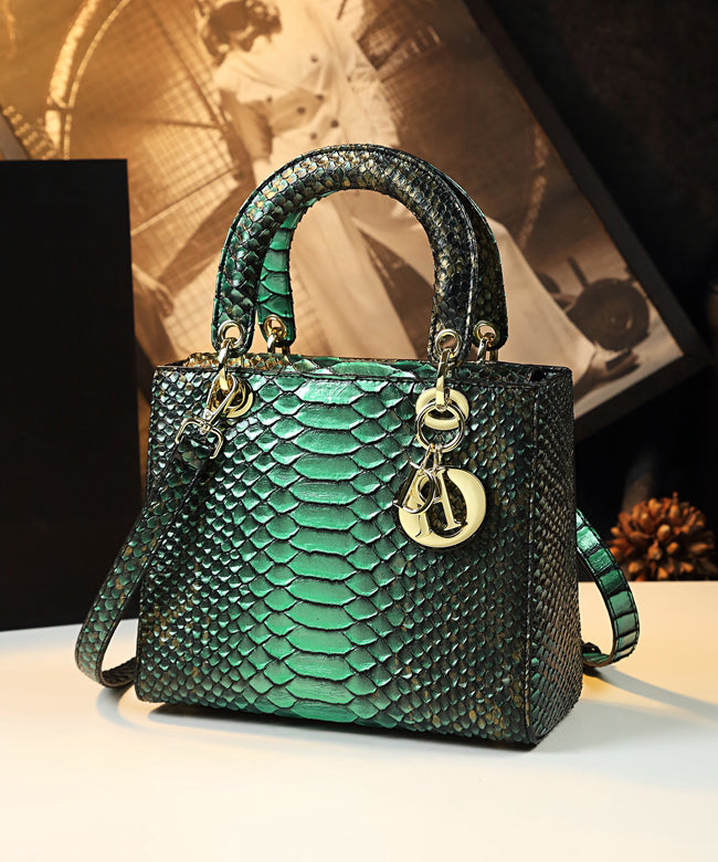 Retro Gradient Color Serpentine Faux Leather Tote Handbag