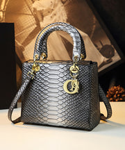 Retro Gradient Color Serpentine Faux Leather Tote Handbag