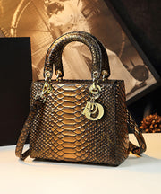 Retro Gradient Color Serpentine Faux Leather Tote Handbag