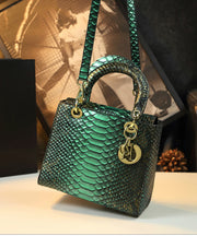 Retro Gradient Color Serpentine Faux Leather Tote Handbag