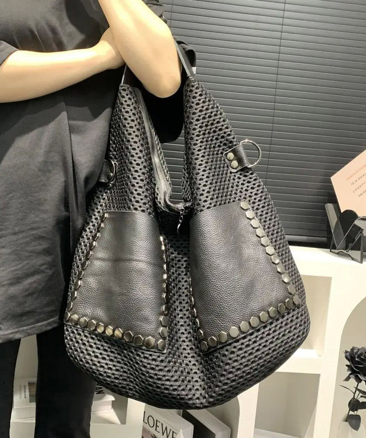 Retro Mesh Large Capacity Shoulder Bag Punk Style