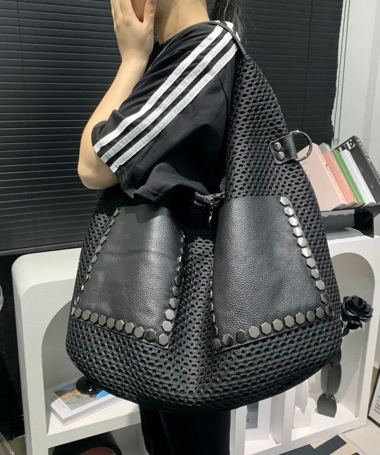 Retro Mesh Large Capacity Shoulder Bag Punk Style