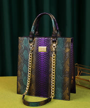 Retro Mixed Color Serpentine Large Capacity Tote Handbag