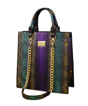 Retro Mixed Color Serpentine Large Capacity Tote Handbag