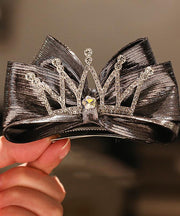 Retro Mulberry Alloy Zircon Crown Sequins Bow Girls Hairpin