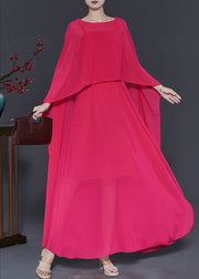 Rose Chiffon Women Sets 2 Pieces Low High Design Spring