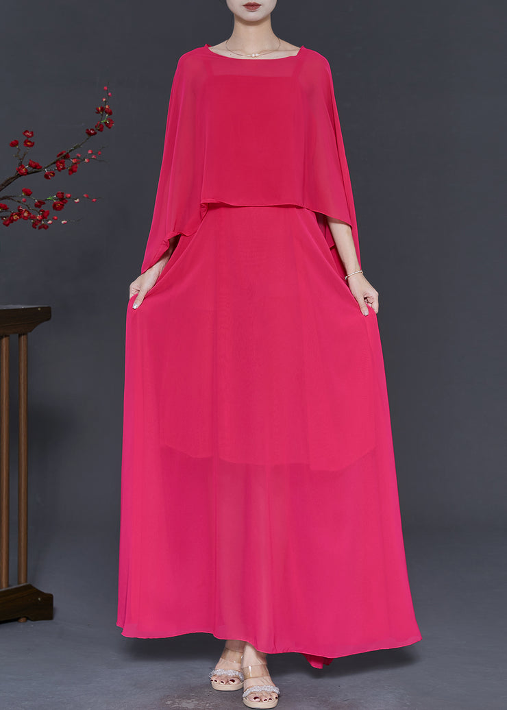 Rose Chiffon Women Sets 2 Pieces Low High Design Spring