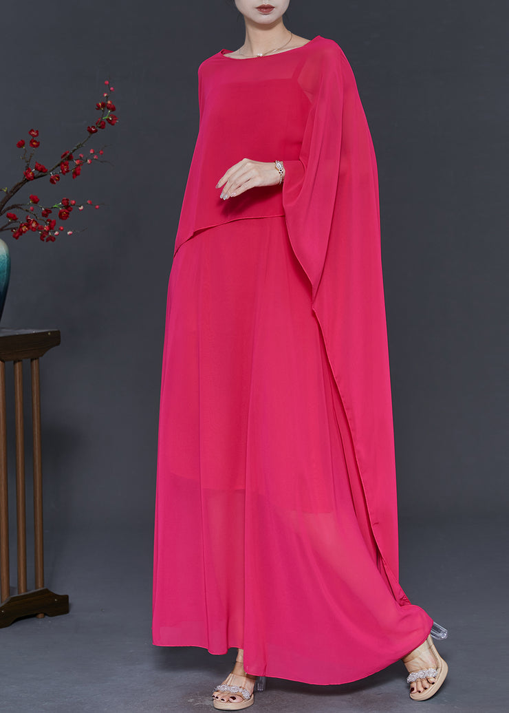 Rose Chiffon Women Sets 2 Pieces Low High Design Fall