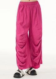 Rose Elastic Waist Flatering Wide Leg Pants