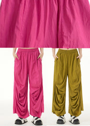 Rose Elastic Waist Flatering Wide Leg Pants