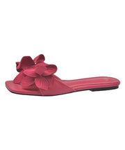 Rose Floral Splicing French Slide Sandals Peep Toe