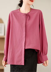 Rose Patchwork Cotton Tops Oversized Spring