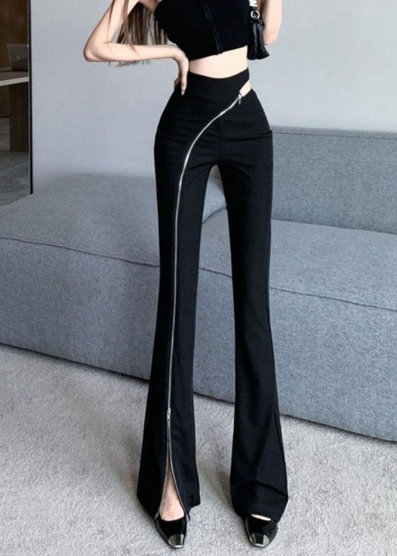 Sexy Black Pockets High Waist Flare Pants