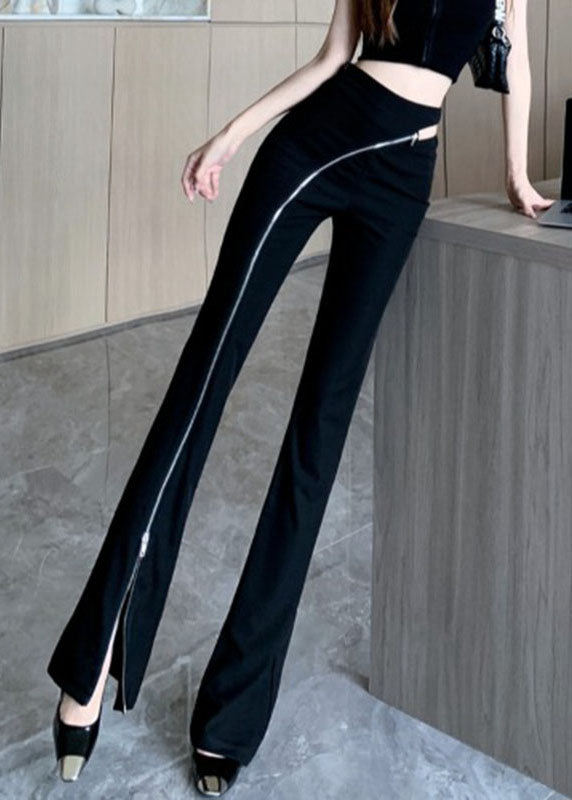 Sexy Black Pockets High Waist Flare Pants