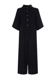 Sexy short sleeve jumpsuit wide-legged pants leisure loose