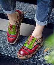 Sheepskin Printed European And American Style Lace Up Casual Shoes