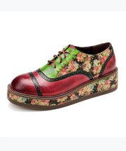 Sheepskin Printed European And American Style Lace Up Casual Shoes