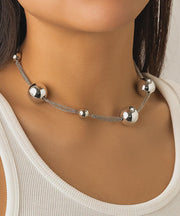 Silk Bead Pearls Necklace Collarbone Chain Women's Elegant