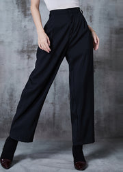 Silm Fit Black Elastic Waist Suit Pants Fall