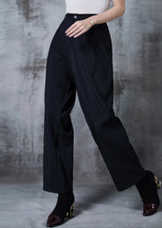 Silm Fit Black Elastic Waist Suit Pants Fall