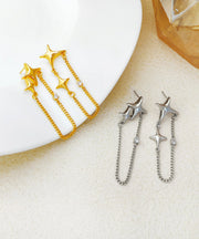 Simple Gold Plated Zircon Drop Earrings