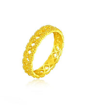 Simple Gold Sterling Silver Overgild Lace Hollow Out Rings