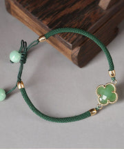 Simple Green Jade Coloured Glaze Charm Bracelet