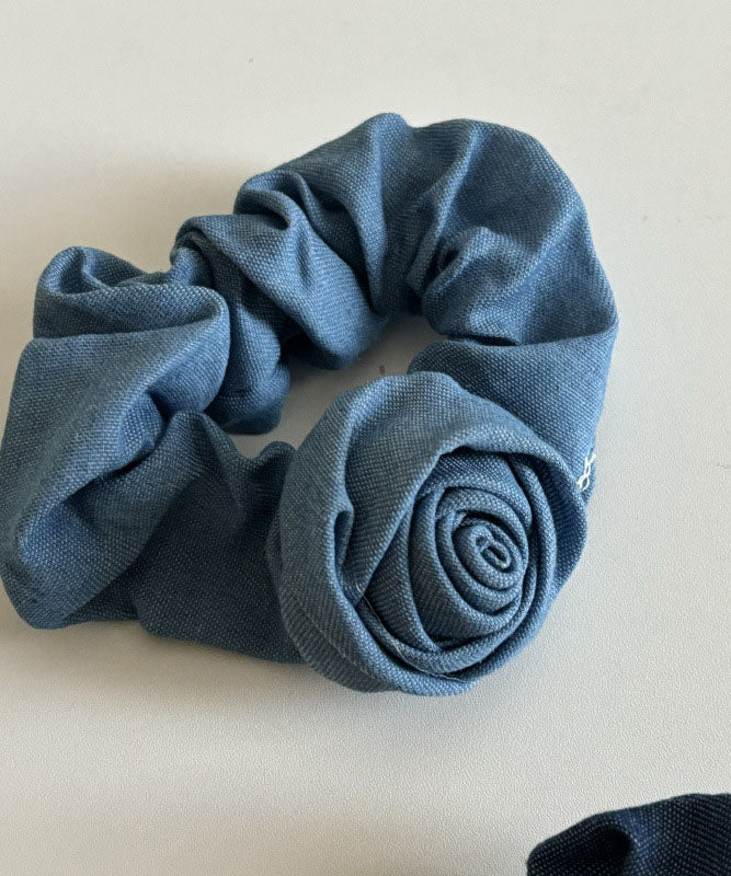 Simple Light Blue Cowboy Fabric Rose Hair Band