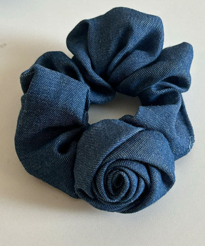 Simple Light Blue Cowboy Fabric Rose Hair Band