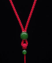 Simple Light Green Hand Knitting Jade Pendant Necklace