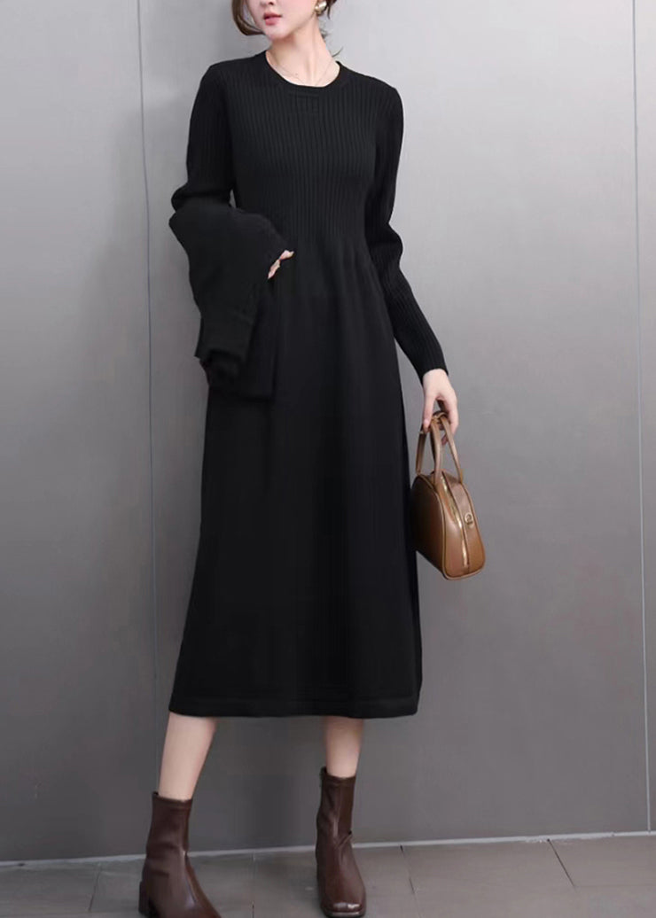 Simple Mulberry Turtleneck Patchwork Cotton Knit Sweaters And Maxi Skirts Two Pieces Set Winter