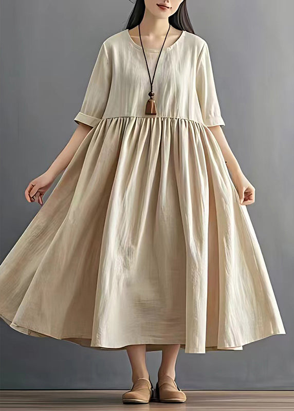 Simple Oversized Exra Large Hem Linen Robe Dresses Summer