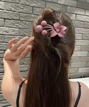 Simple Red Plastics Floral Spring Dull Polish Hairpin