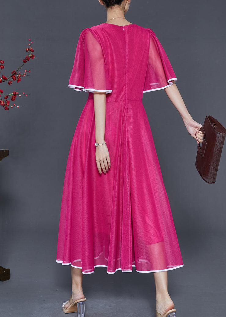 Simple Rose Embroidered Silk Dress Cloak Sleeves