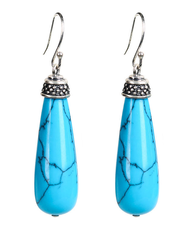 Simple Sterling Silver Turquoise Drop Earrings