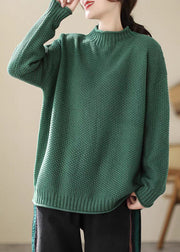 Simple Versatile Purple Loose Thick Knit Sweater Tops Winter