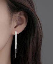 Skinny Silk Sterling Silver Overgild Tassel Drop Earrings