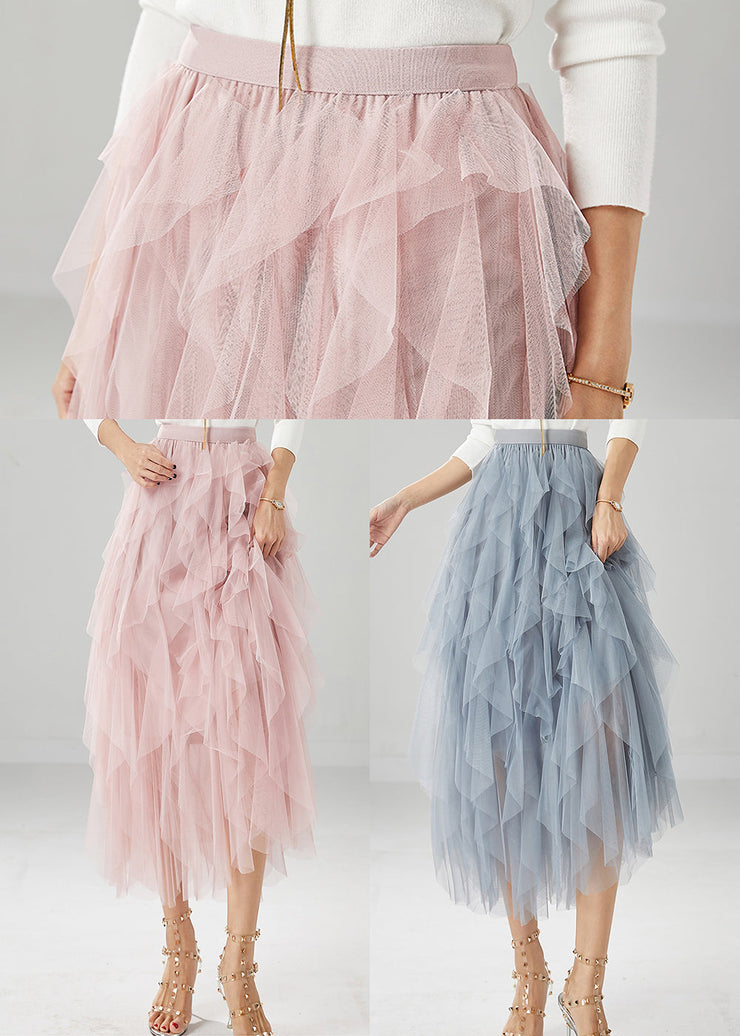 Sky Blue Tulle Beach Skirts Elastic Waist Summer