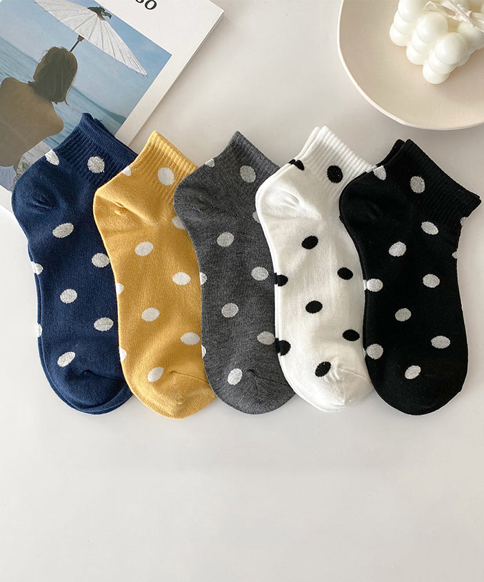 Spring And Summer Dot Jacquard Cotton Low Cut Socks