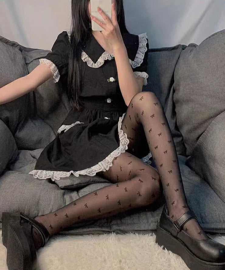 Spring And Summer Thin Black Dotted Sexy Pantyhose