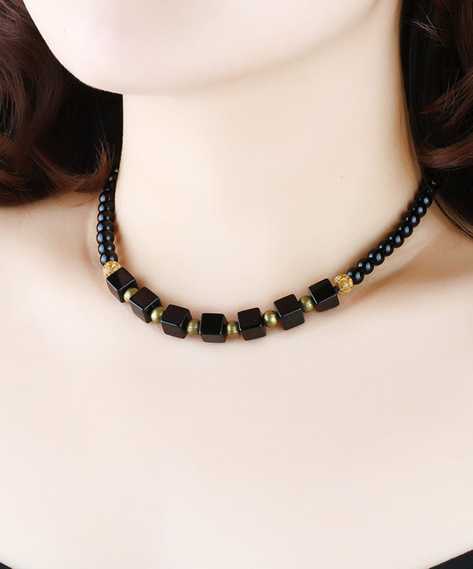 Style Black Agate Graduated Bead Necklace