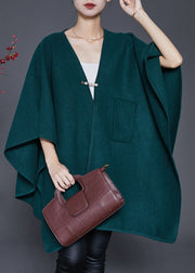 Style Blackish Green Oversized Woolen Cardigan Winter