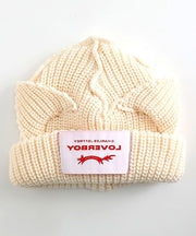 Style Cartoon Beige Men Knit Bonnie Hat