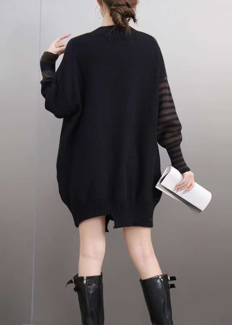 Style Colorblock Thick Striped Nail Bead Cotton Knit Sweaters Winter