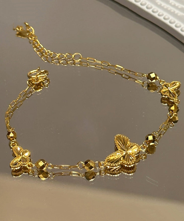 Style Gold Copper Overgild Butterfly Chain Bracelet